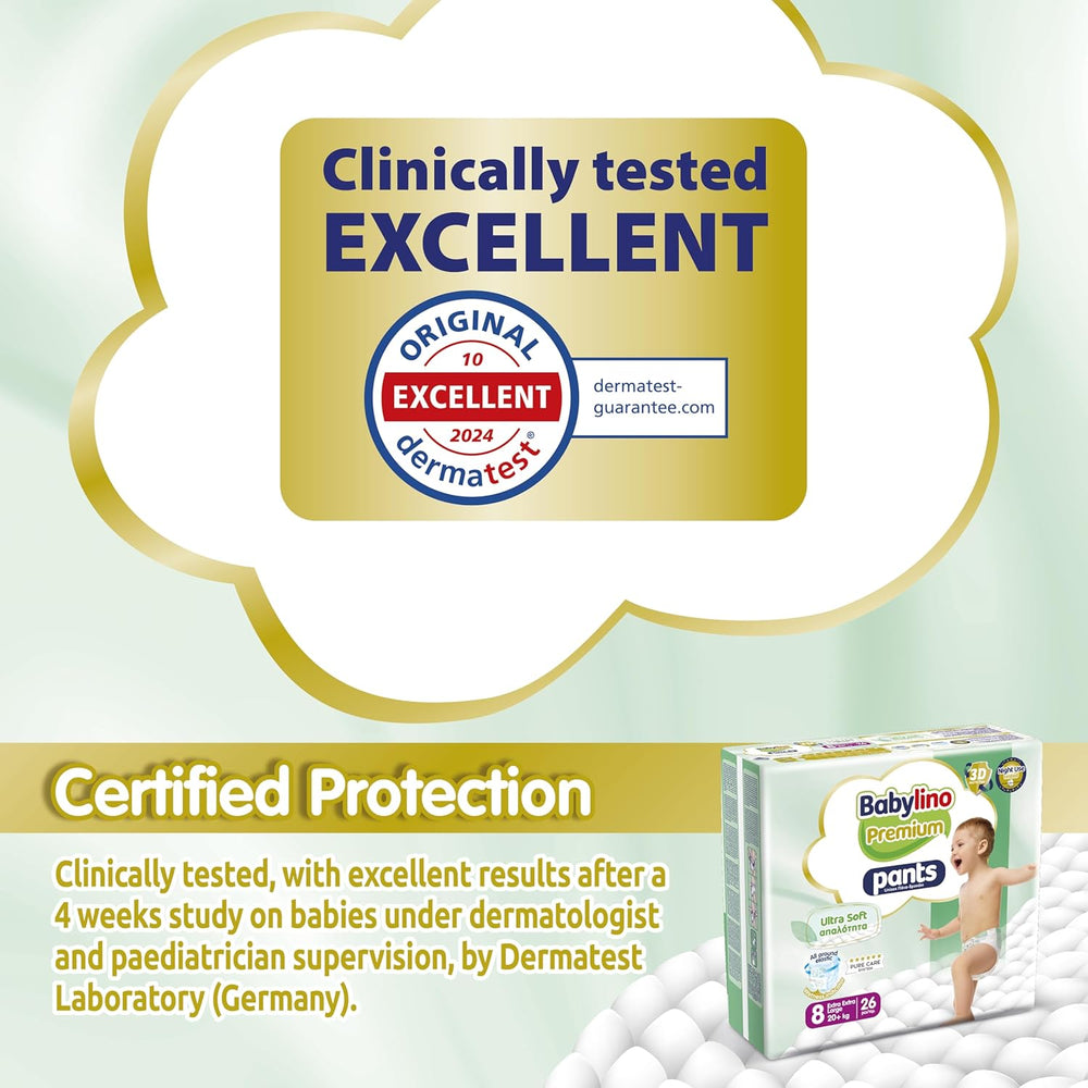 Pantaloni Premium taglia 8 con filtro ultra morbido, XXL (20+ kg), 104 pezzi