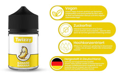 Aroma alimentare Twizzy Banana - 60 ml - Gusto intenso - Ideale per dolci Aromas Naty Shop