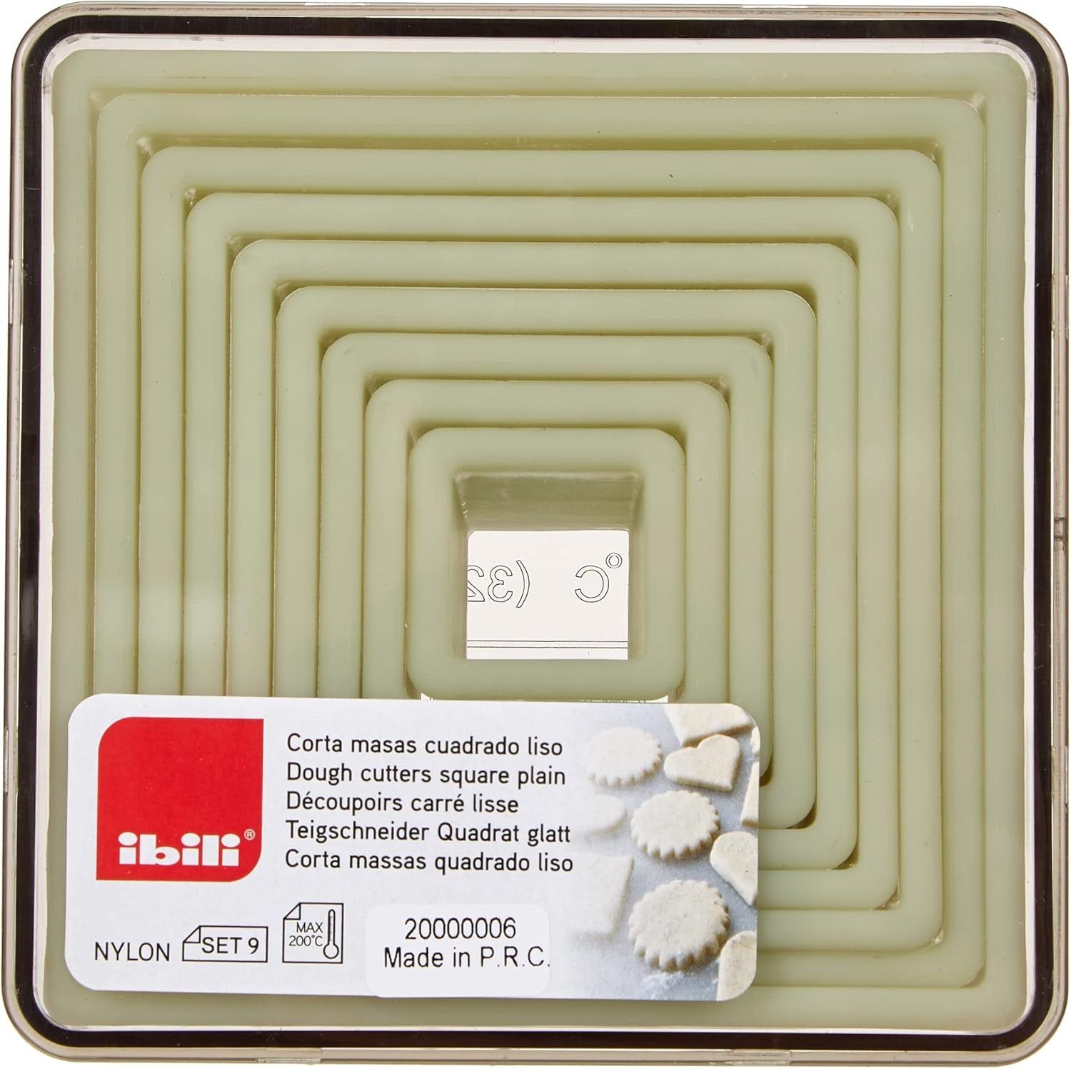 Corta MASAS CUADRADO LISO (9 buc)