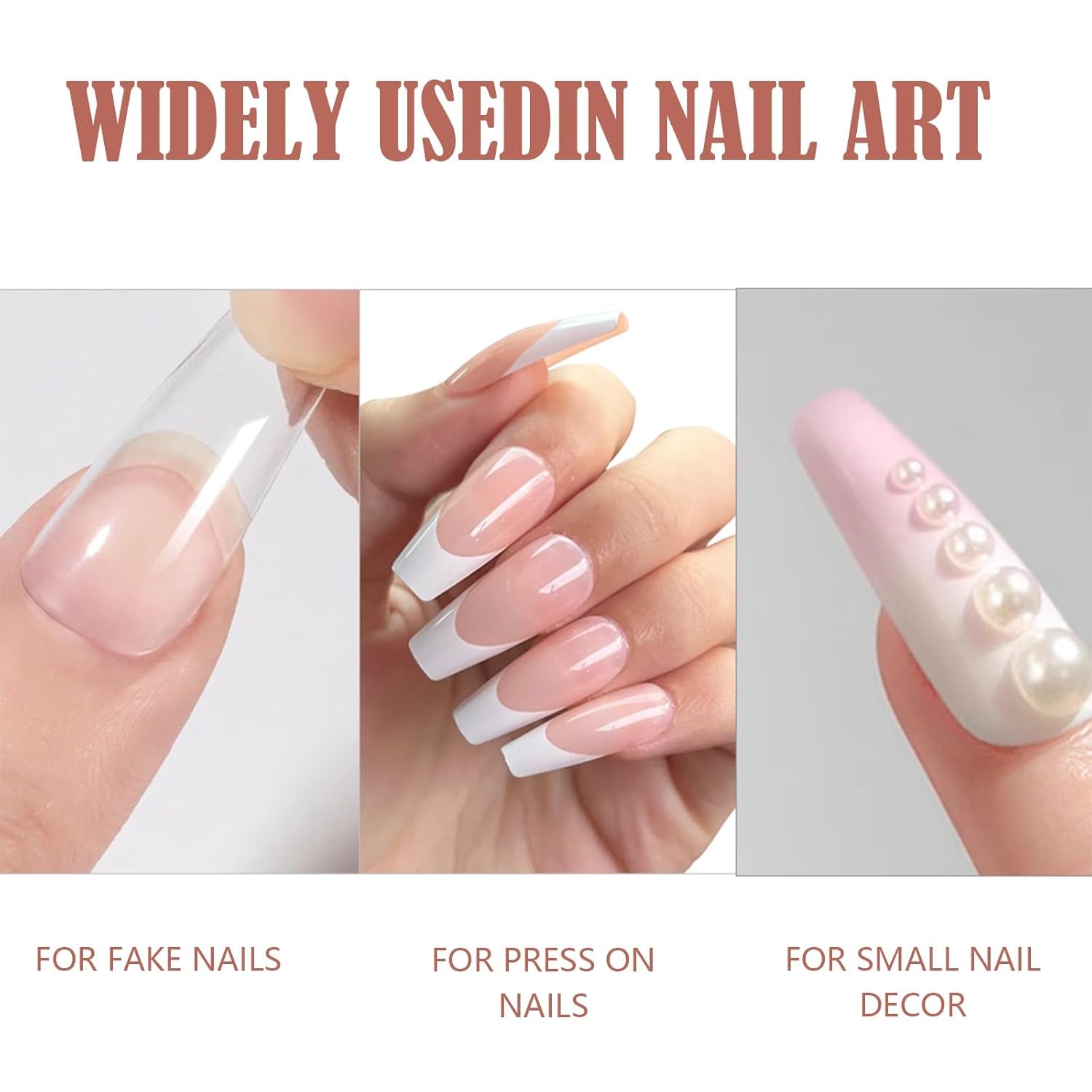 Lipici extra puternic pentru unghii – Include pensulă, 4 x 7g lipici pentru extensii de unghii, lipici acrilic pentru vârfuri și lipici artificial pentru unghii