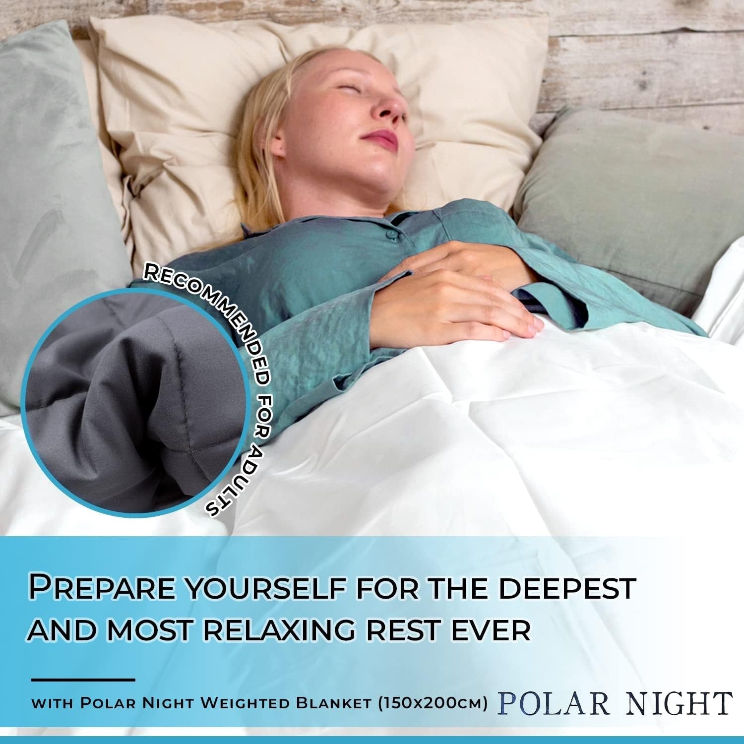 Coperta ponderata Polar Night per adulti 150 X 200 Cm, 9 Kg - Coperta ponderata per un sonno profondo, coperta pesante, coperta terapeutica in microfibra al 100%, coperta rilassante Oeko-Tex® 100 Comforter Letti e coperte standard Polar Night