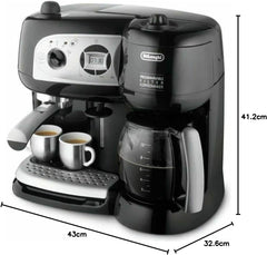 De'Longhi BCO264.1 Espressor și aparat de cafea într-unul singur, cu pompă, negru, 38 x 24 x 35 cm