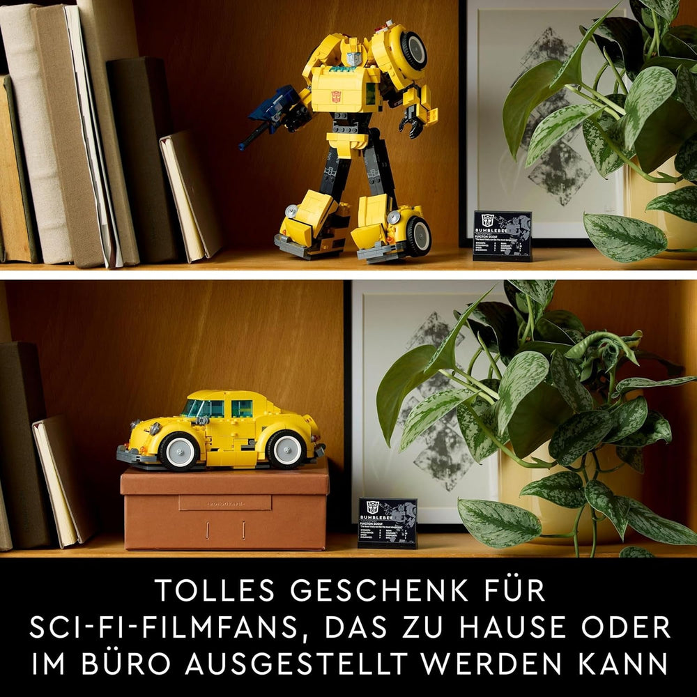LEGO Icons Transformers Bumblebee, action figure robot da collezione per adulti, set da costruzione cinematografico per fan di fantascienza, trasformabile in un'auto, giocattolo avventuroso 10338 Set da costruzione Besuche den LEGO-Store