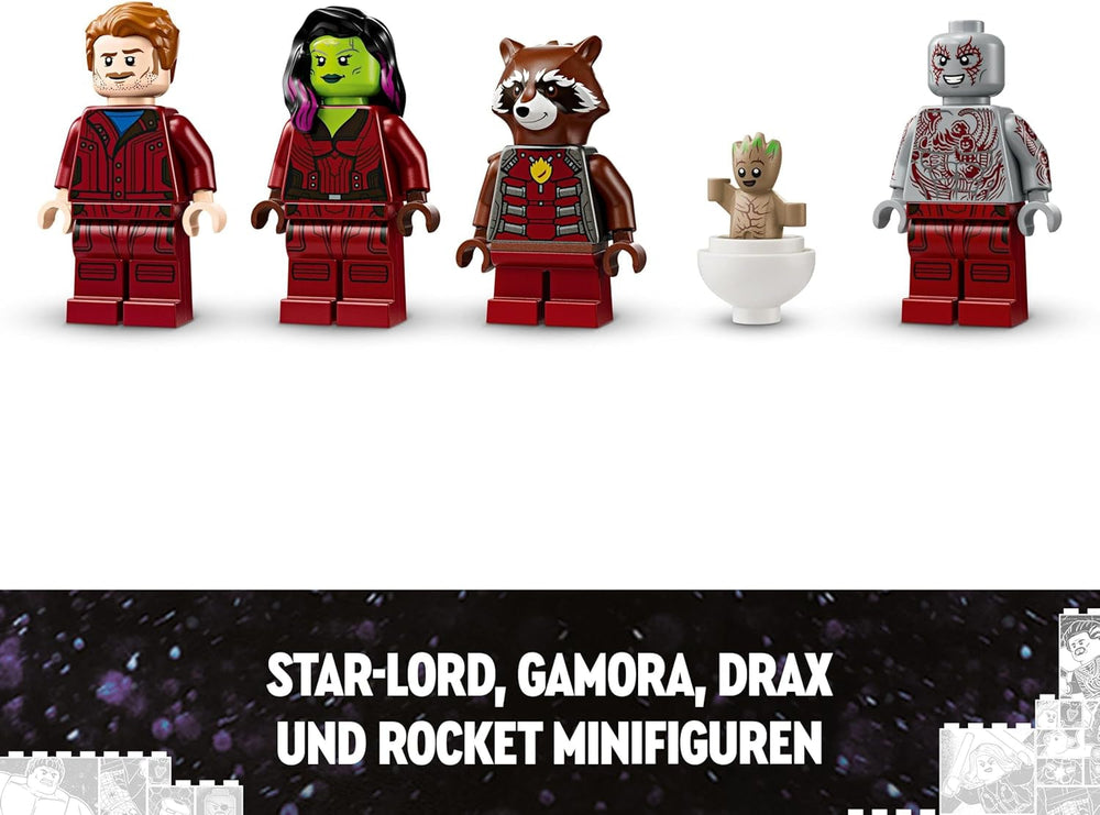 LEGO Marvel Guardiani della Galassia: The Milano Building Modello di astronave con 4 minifigure di supereroi Avengers Volantino per avventure spaziali Regalo per ragazzi e ragazze 76286 Set da costruzione Beuche den LEGO-Store