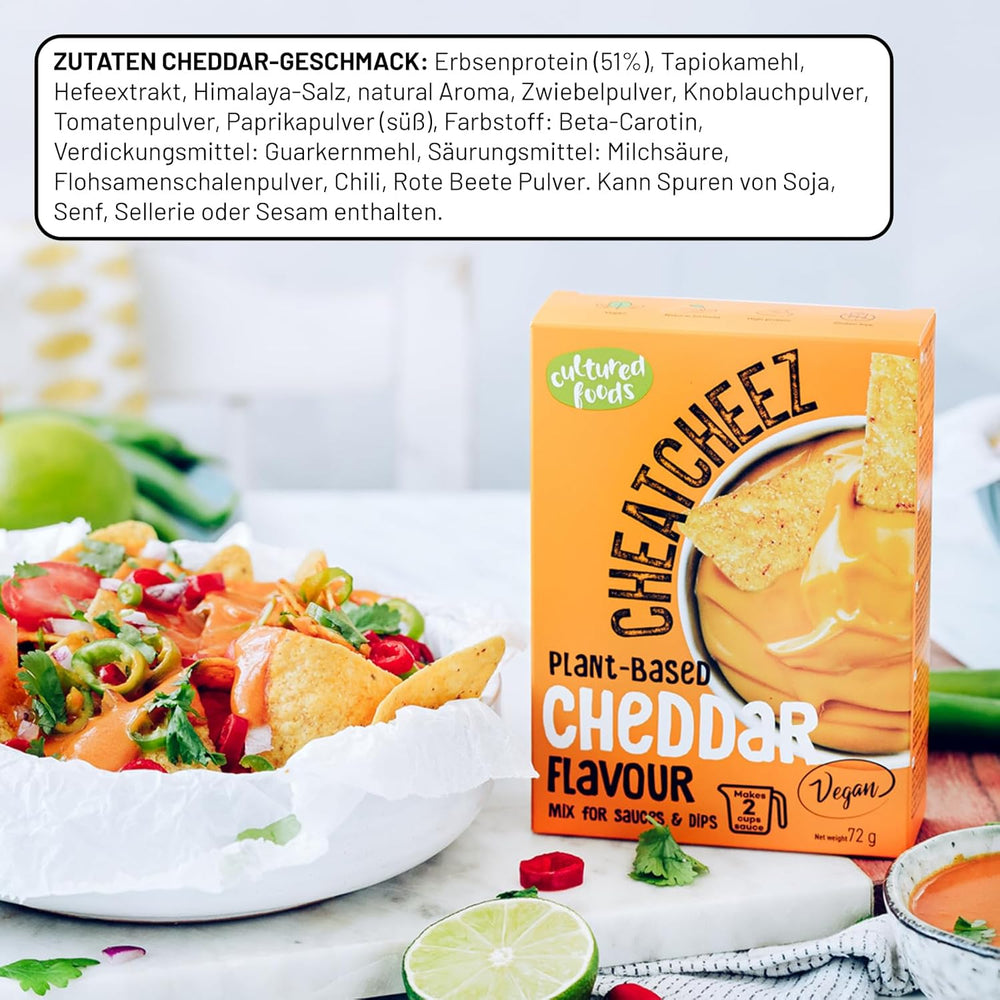 Cultured Foods Veganer Käse Käseersatz Laktosefrei Glutenfrei 2-er Set Gouda e Cheddar CHEATCHEEZ
