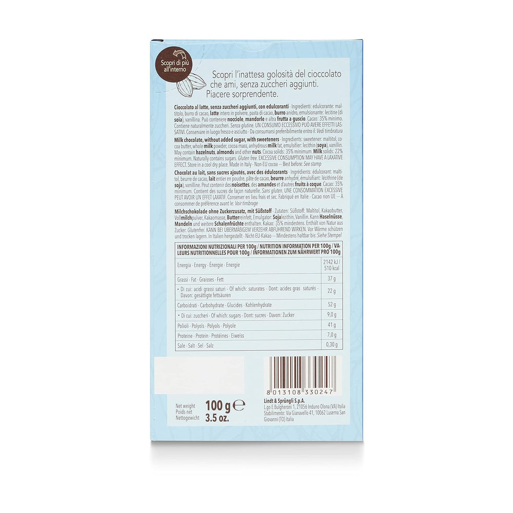 Barrette al lattosio, senza zuccheri aggiunti, 100g