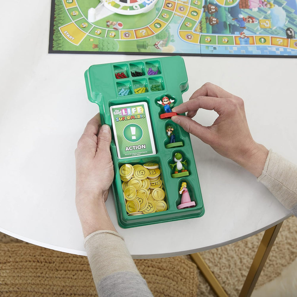 Hasbro The Game of Life Gioco da tavolo Super Mario per bambini dagli 8 anni in su, gioca a minigiochi, raccogli stelle e combatti Bowser