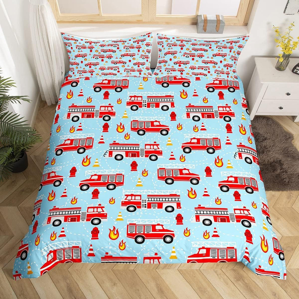 Jungen Cartoon Auto Bedtuchen Set 135X200,Kinder Bau Fahrzeuge Tröster Abdeckung Für Kind Kleinkind Teens,Dinosaurier Bettbezug,Traktor Maschinerie Bagger Bettdecke Abdeckung,Lkw Autos Bedtuchen Naty Shop Multi 14 220*240+80*80*2