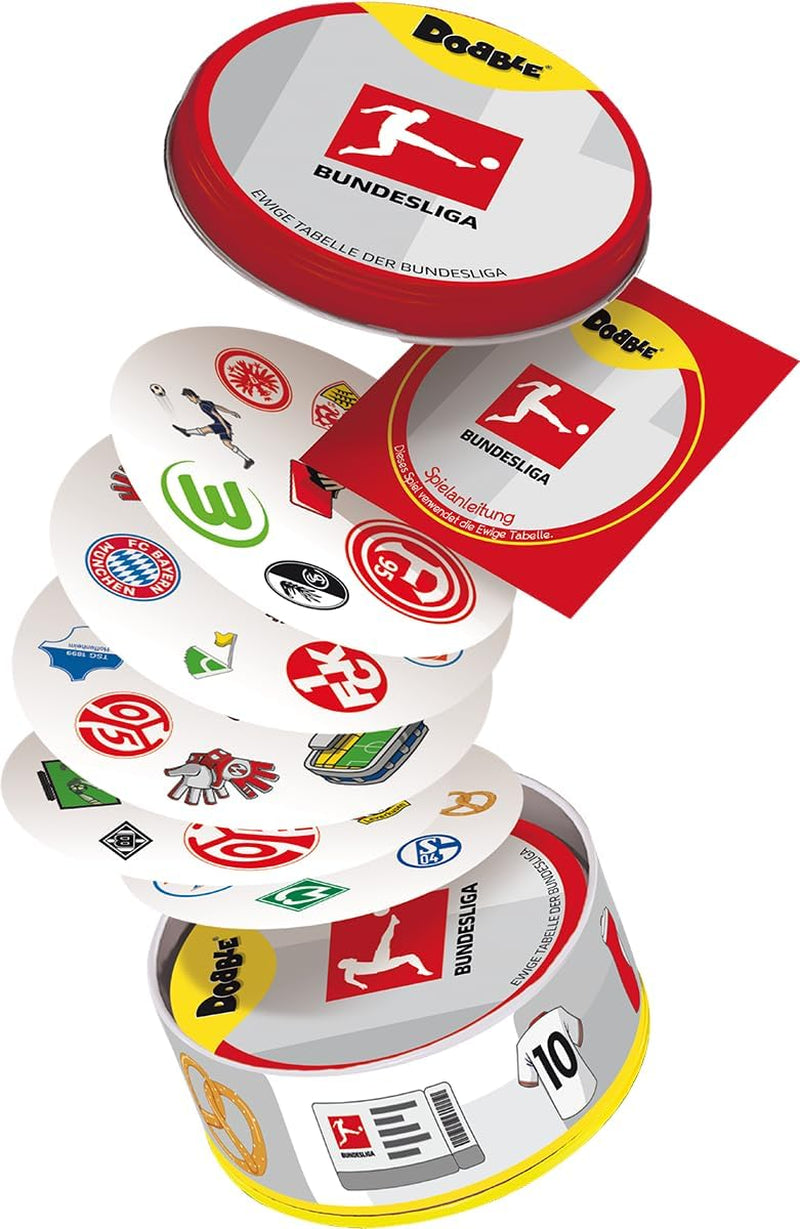 Dobble Bundesliga, gioco per famiglie, gioco di carte, 2-8 giocatori, dai 6 anni in su, 15 minuti, tedesco