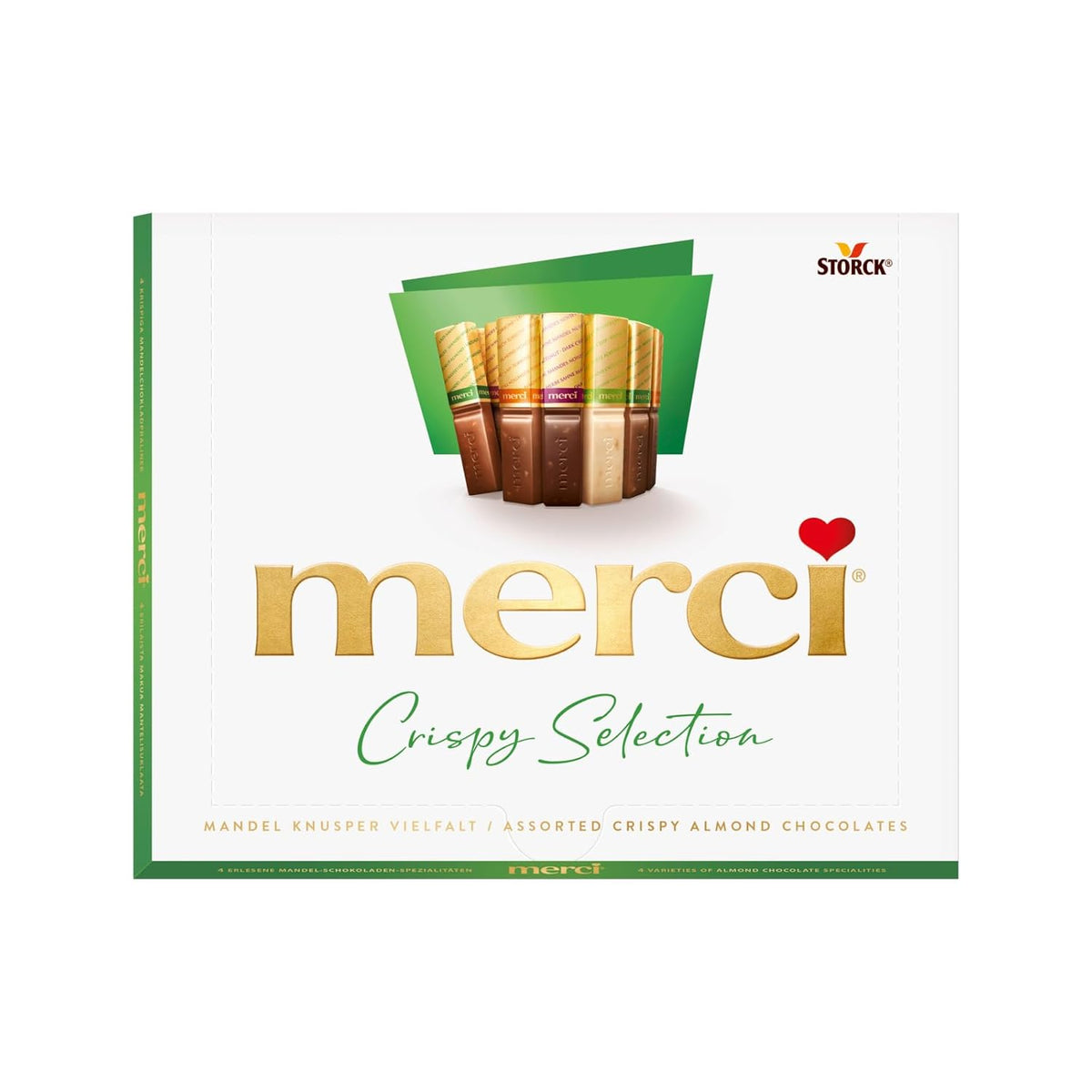 merci Finest Selection Varietà Mandorla Crunch – 1 x 250 g – Raffinate specialità con noci e cioccolato – Praline ripiene e vuote