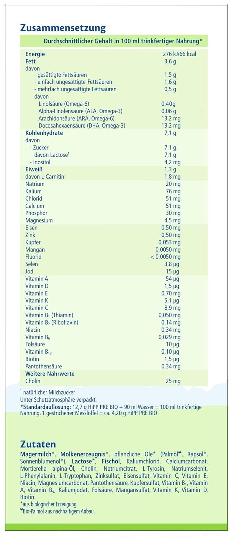 Il latte per lattanti biologico HiPP PRE (4 x 600 g), dalla nascita, contiene solo lattosio come carboidrato, della migliore qualità biologica