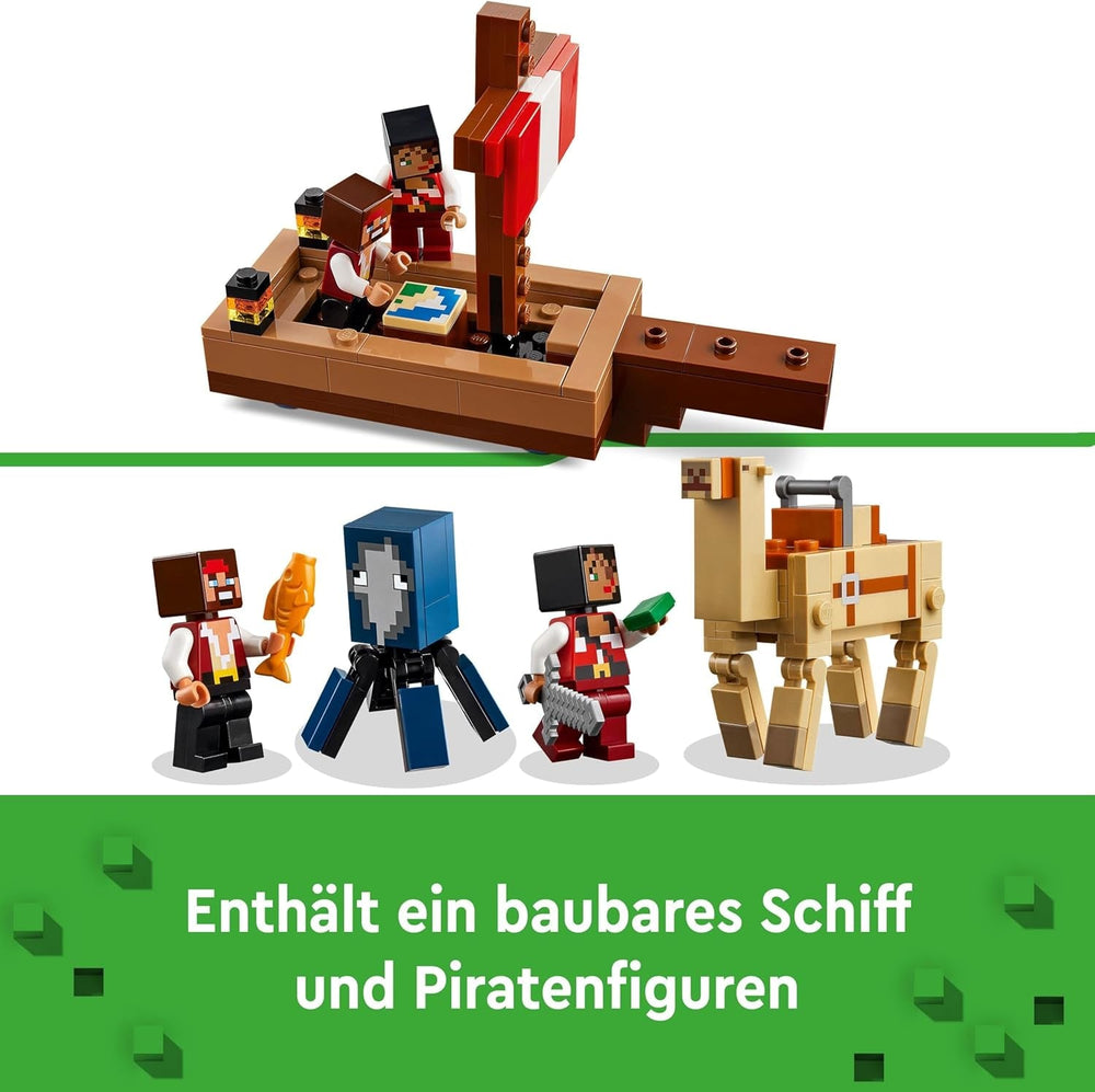 LEGO Minecraft Il Viaggio sulla Nave Pirata Calamari e Cammello Figura del Pirata Giocattolo di Costruzione di una Nave Gioco di Ruolo Regalo per Ragazzi e Ragazze di 8 Anni 21259 Set di Costruzioni Besuche den LEGO-Store
