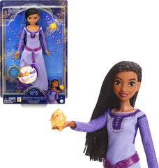 Mattel Disney Wish singende Asha of Rosas Modepuppe & Star Figur, beweglich mit abnehmbarem Outfit, singt "This Wish" in inglese