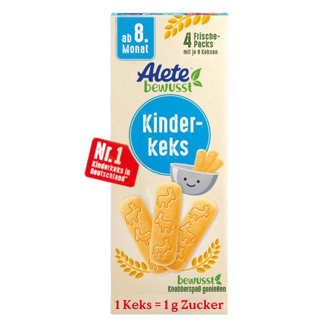 Alete, Biscotti per bambini, dall'8° mese, con burro di grano tenero, 180 g Mamma e Bambino Naty Shop Confezione singola 180 grammi