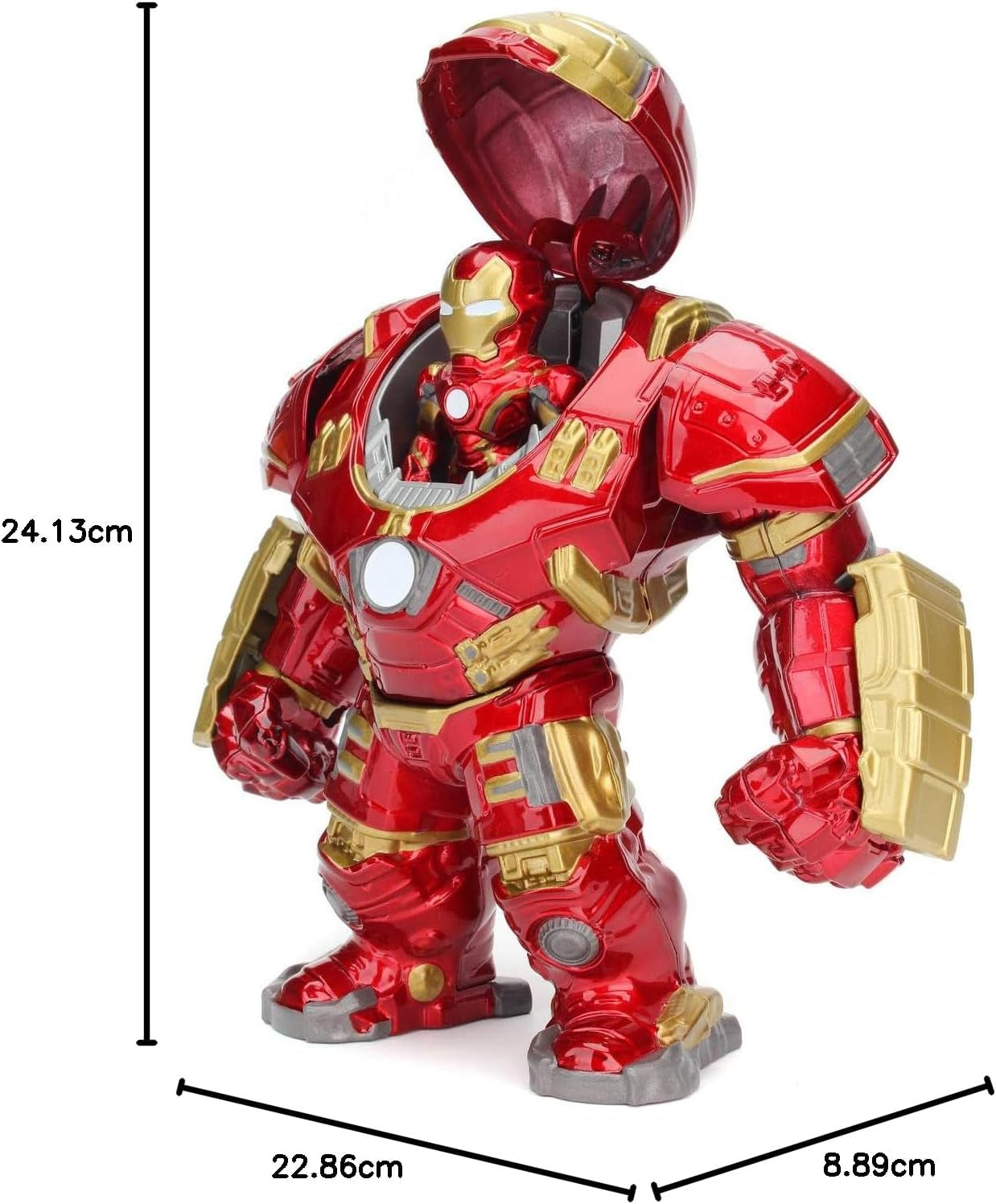 Jada Toys Marvel Figure Hulkbuster e Ironman, Casco aperto e chiuso, Personaggi da collezione, Set, Pressofuso, Rosso, Misura: 6 pollici Hulkbuster e 2 pollici Ironman Action Figure Naty Shop