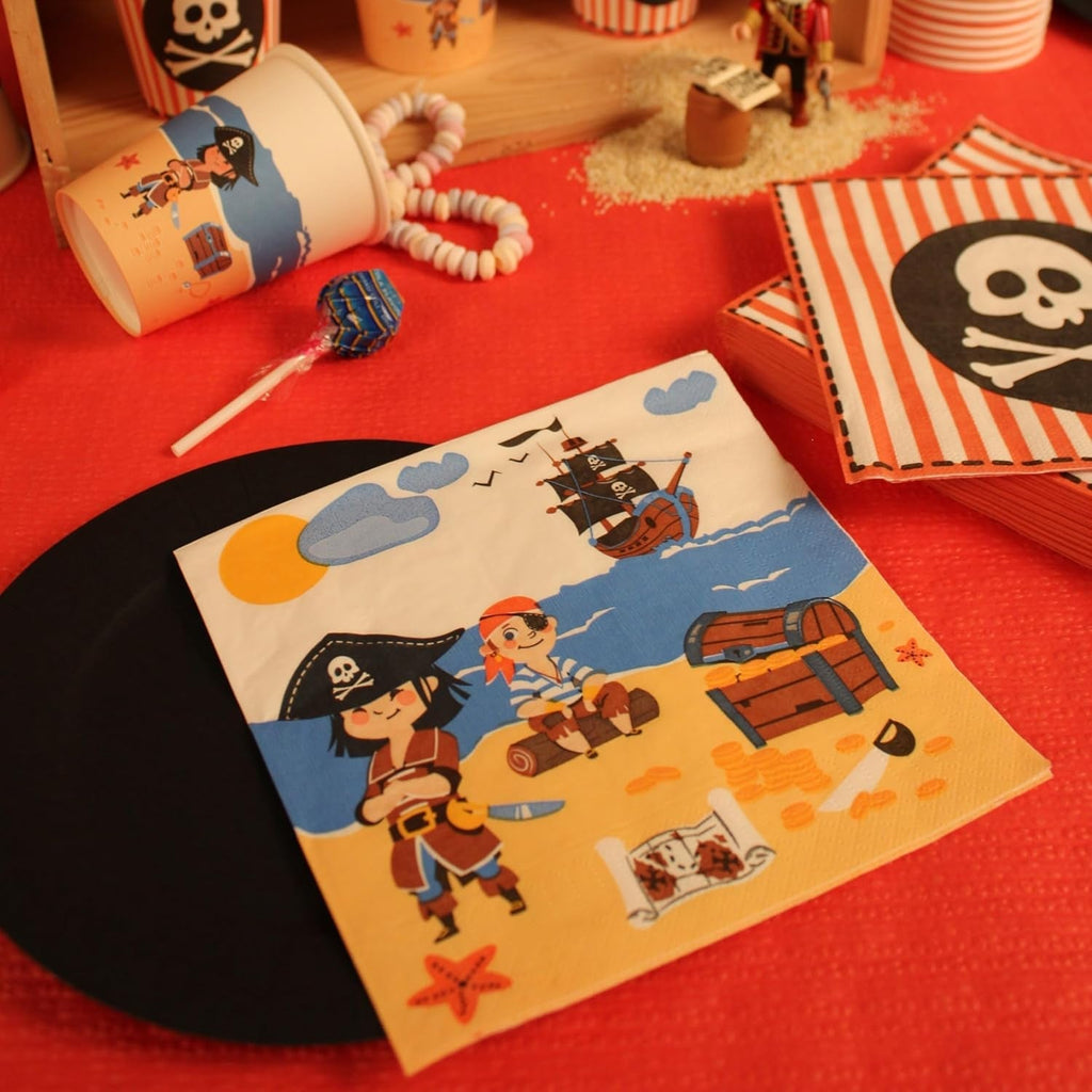 ARTS DE LA TABLE 20 de șervețele din vată, 33 X 33 Cm, 3 straturi, spumă de pirat, scoici (pachet de 3)