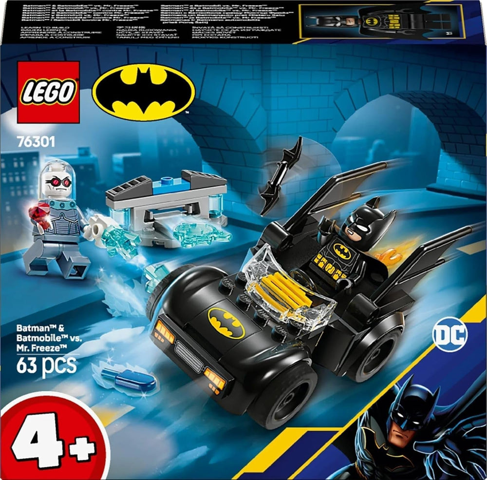 LEGO DC Batman: Batman e Batmobile vs. Mr. Freeze - Auto giocattolo del supereroe con 2 minifigure - Sparaghiaccio con elementi fuoco - Regalo per ragazzi e ragazze dai 4 anni 76301 Set da costruzione Besuche den LEGO-Store