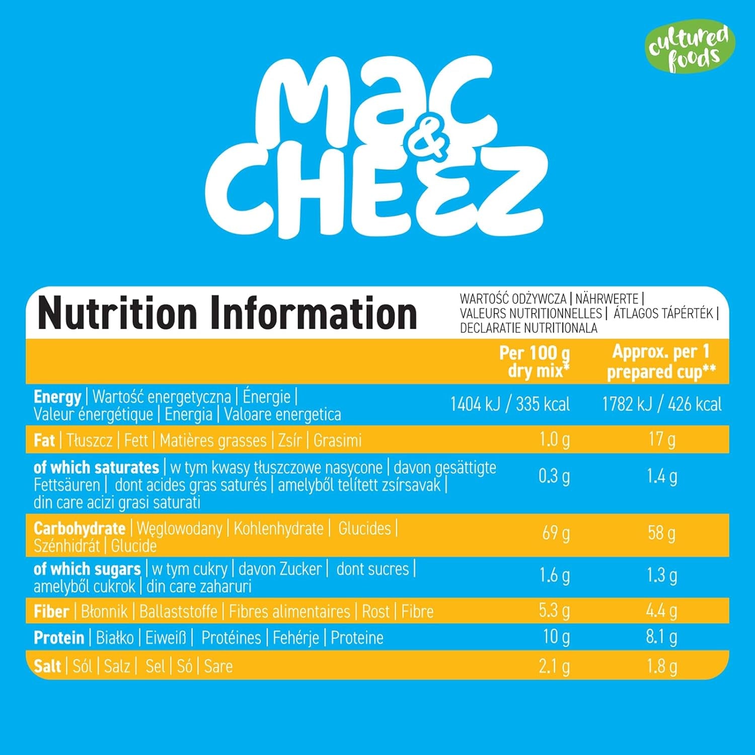 Cultured Foods Vegan 3-er Set Vegan Mac e formaggio, salsa Gouda, salsa Cheddar, Laktosefrei Glutenfrei MAC & CHEEZ CHEATCHEEZ