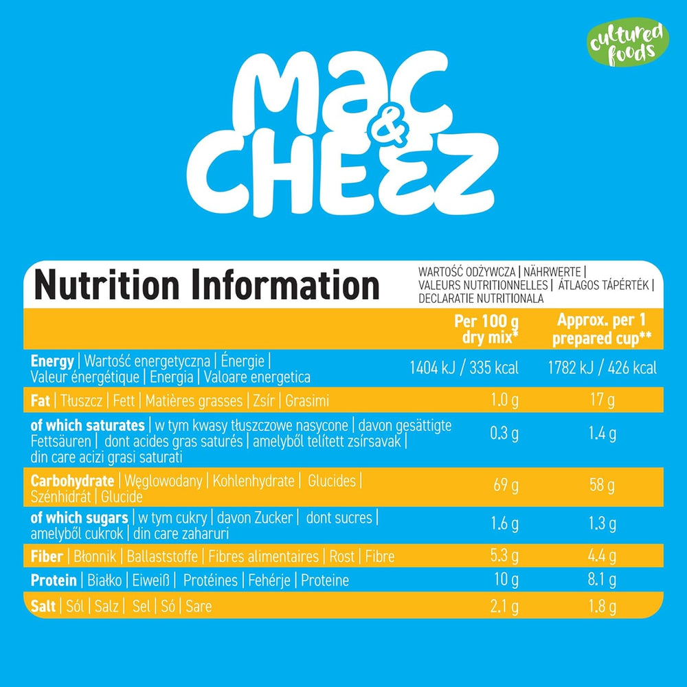 Cultured Foods Vegan 3-er Set Vegan Mac e formaggio, salsa Gouda, salsa Cheddar, Laktosefrei Glutenfrei MAC & CHEEZ CHEATCHEEZ