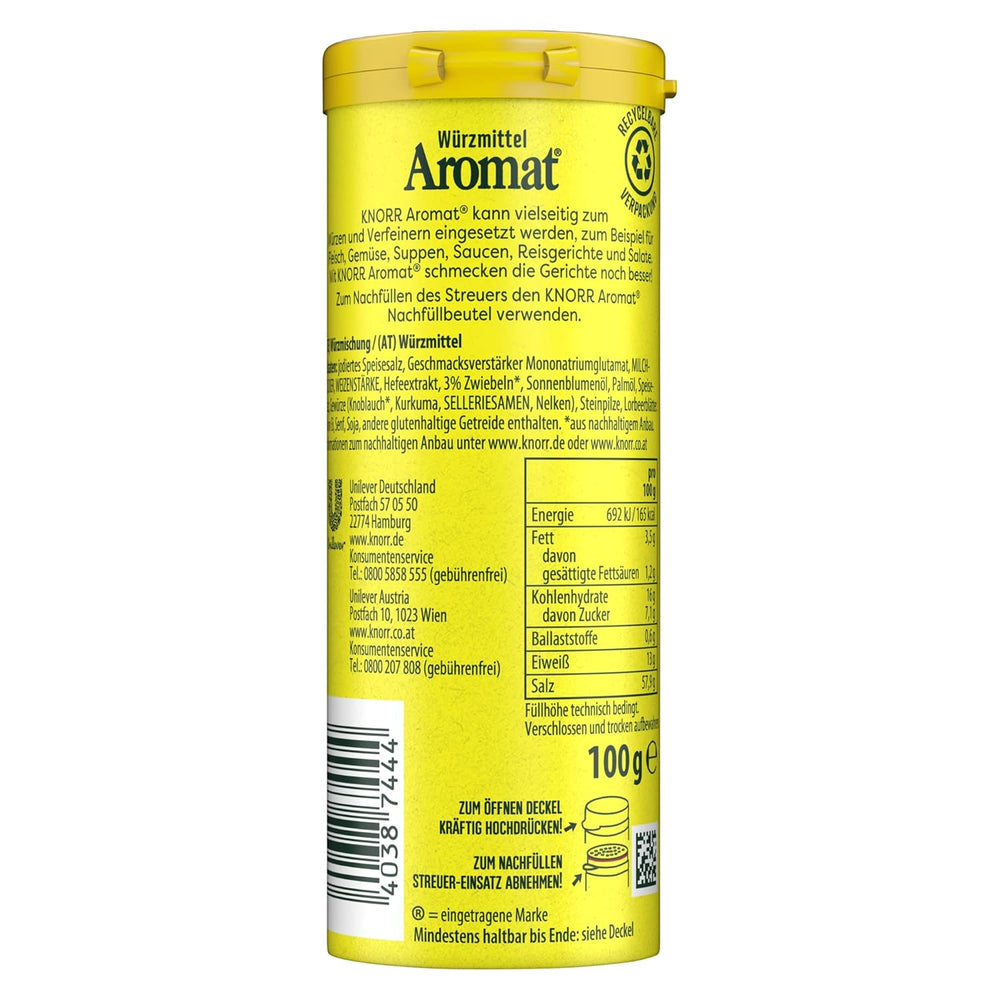 Knorr Würzmischung Universal Aromat für schnelle Gerichte zum Condimento e condimento di carne, verdure, salse e altro 100 g