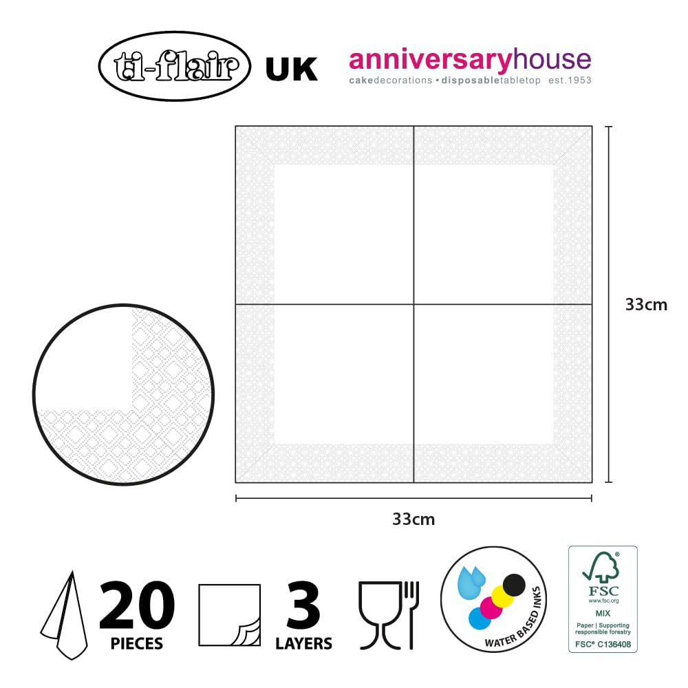 Șervețele de prânz Anniversary House Tiflair, imprimeu leopard, 3 straturi, multicolor, 33 Cm