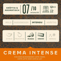 Jacobs Barista Crema Intense Coffee Beans 1kg - Intense, ciocolată neagră și nuci pecan, boabe Arabica și Robusta Cafea Naty Shop