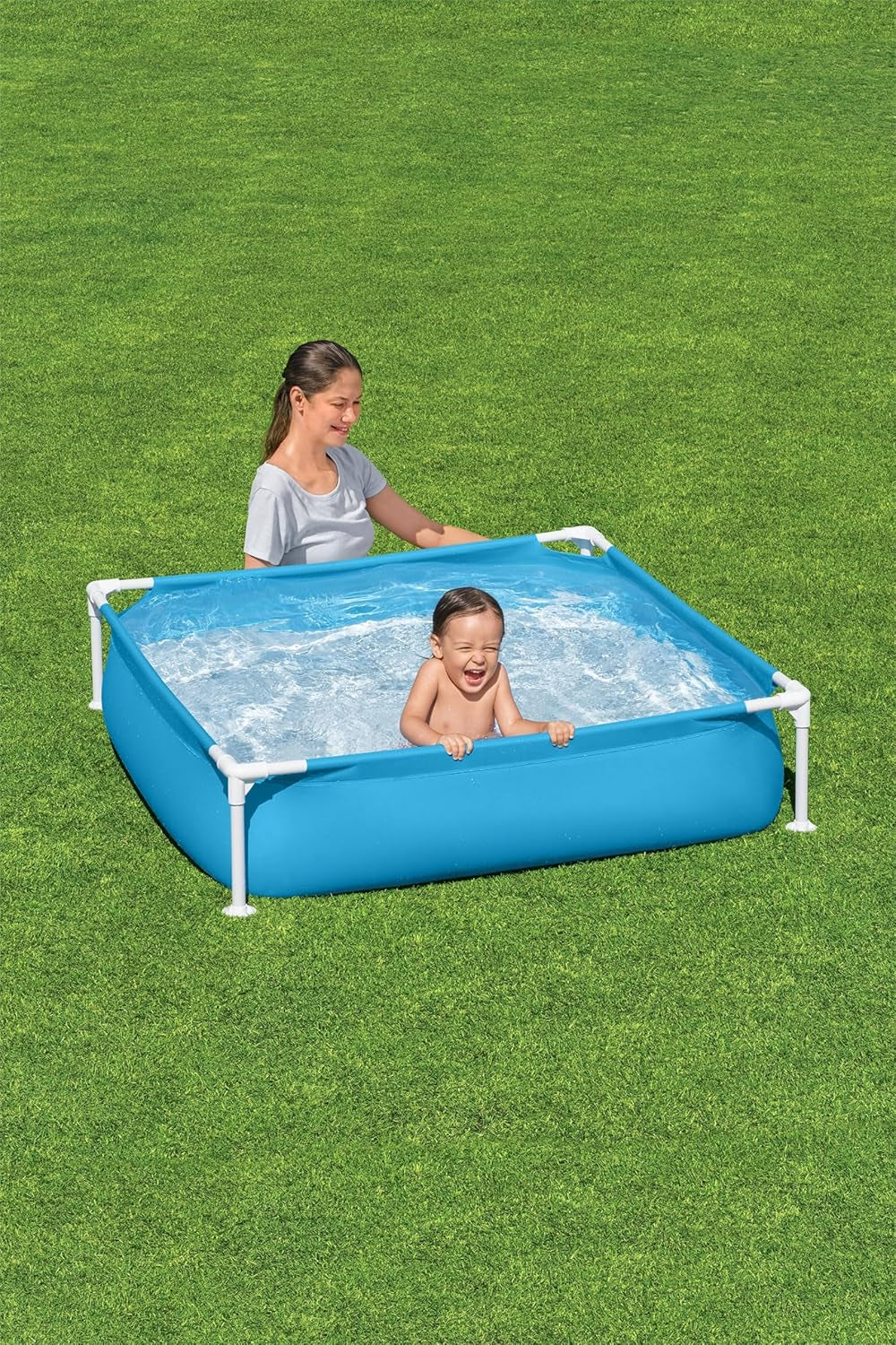 Piscina Bestway My First Frame 122 x 122 x 30,5 cm, blu, rettangolare