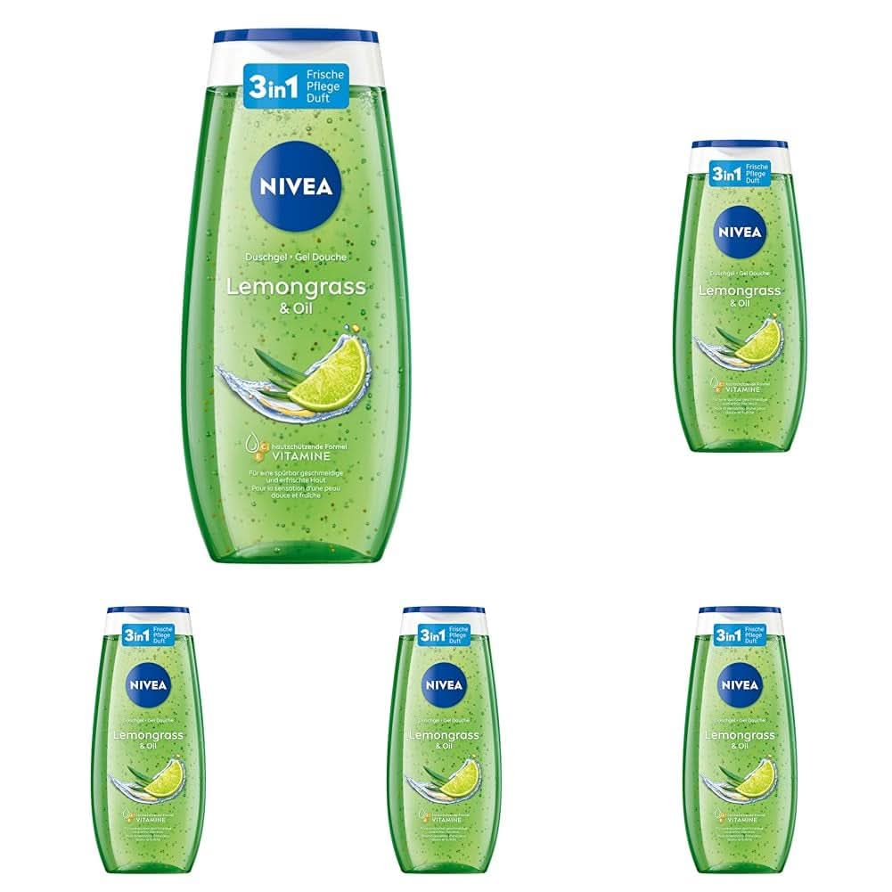 NIVEA Gel doccia Lemon Grass And Oil, 250 ml Doccia e bagno Naty Shop 5 pezzi x 250 ml