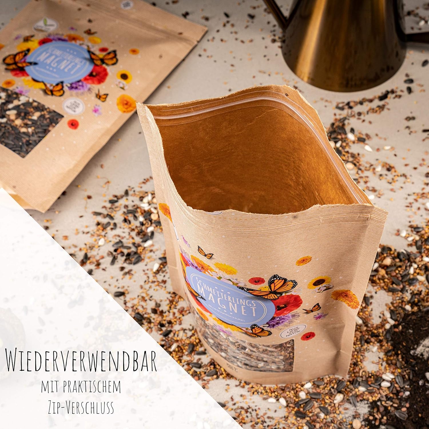 100 g di semi di farfalla per un prato fiorito colorato - Mix di semi di fiori selvatici colorati e ricchi di nettare per farfalle