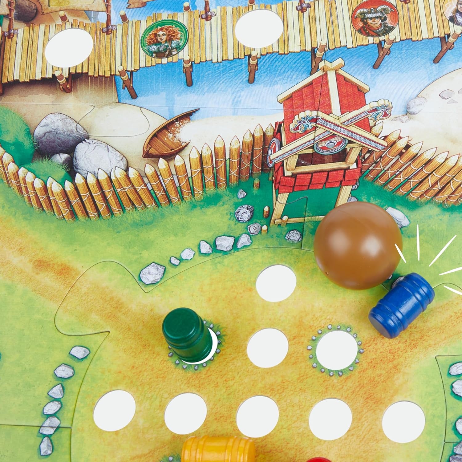 HABA Valley of the Vikings - Gioco da tavolo di destrezza veloce dai 6 anni in su per 2-4 giocatori - Tavolo da gioco XXL e navi vichinghe 3D - Promuove tattica e coraggio - 1304697001