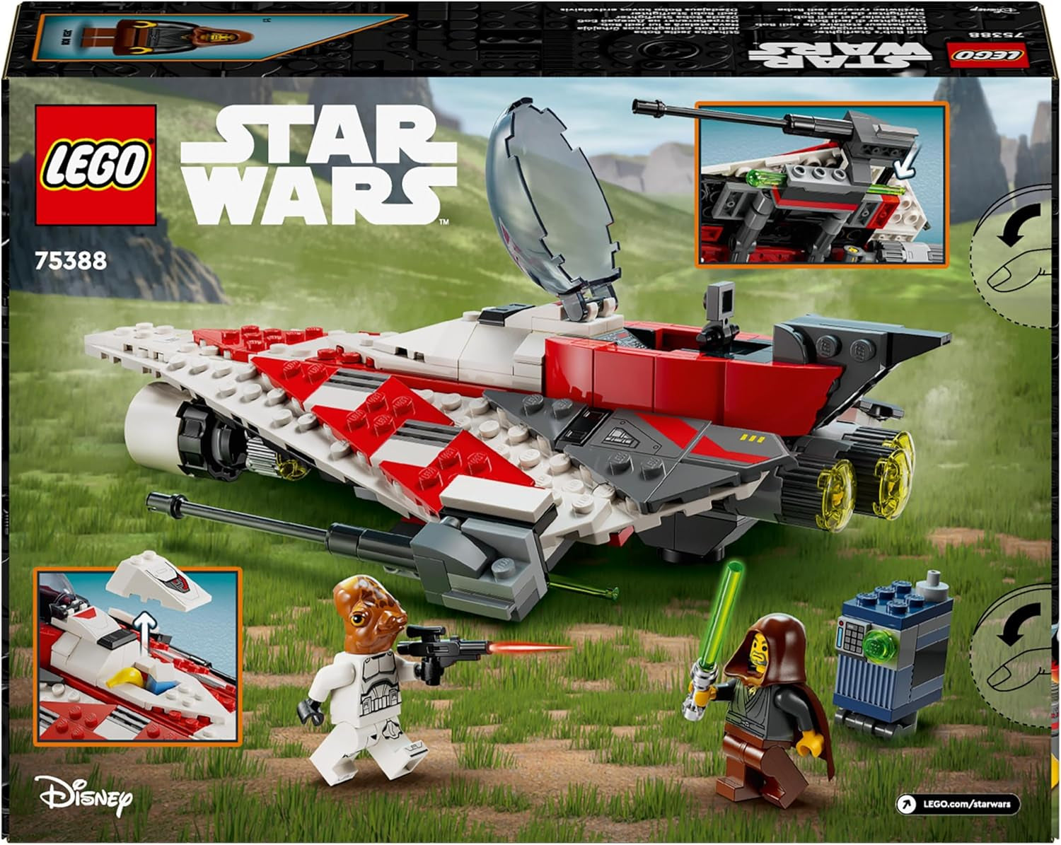 LEGO Star Wars Jedi Bob Starfighter giocattolo da costruzione astronave giocattolo mattoncini personaggio popolare regalo di compleanno per ragazzi ragazze e tutti i fan di età superiore a 8 anni 75388 Set da costruzione Beuche den LEGO-Store