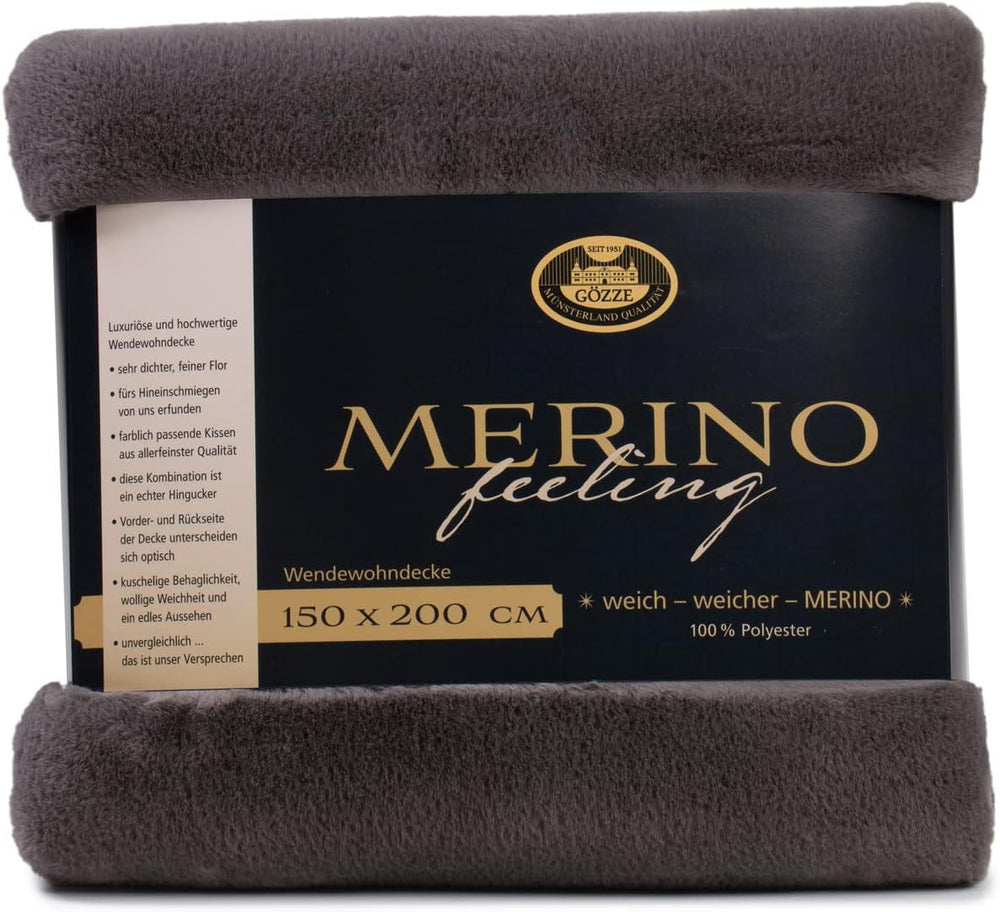 Gözze - Pătură confortabilă, Reversibilă, Densitate mare 600 G/M², 150 X 200 Cm - Verde închis Paturi si Cuverturi Besuche den Gözze-Store Antracit 150 X 200 Cm