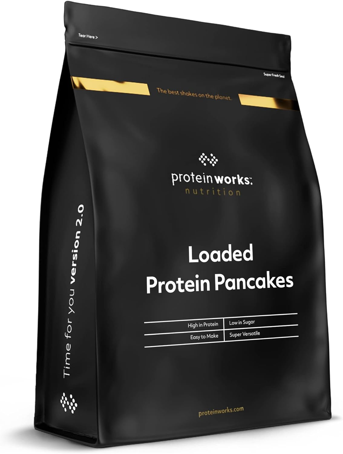 Protein Works - Pfannkuchen proteico caricato | Premium Pfannkuchen Mischung | Frittelle Eiweiß | Pancake Proteici | 8 porzioni | Naturale | Miscela da 500G per panificazione e cottura Naty Shop