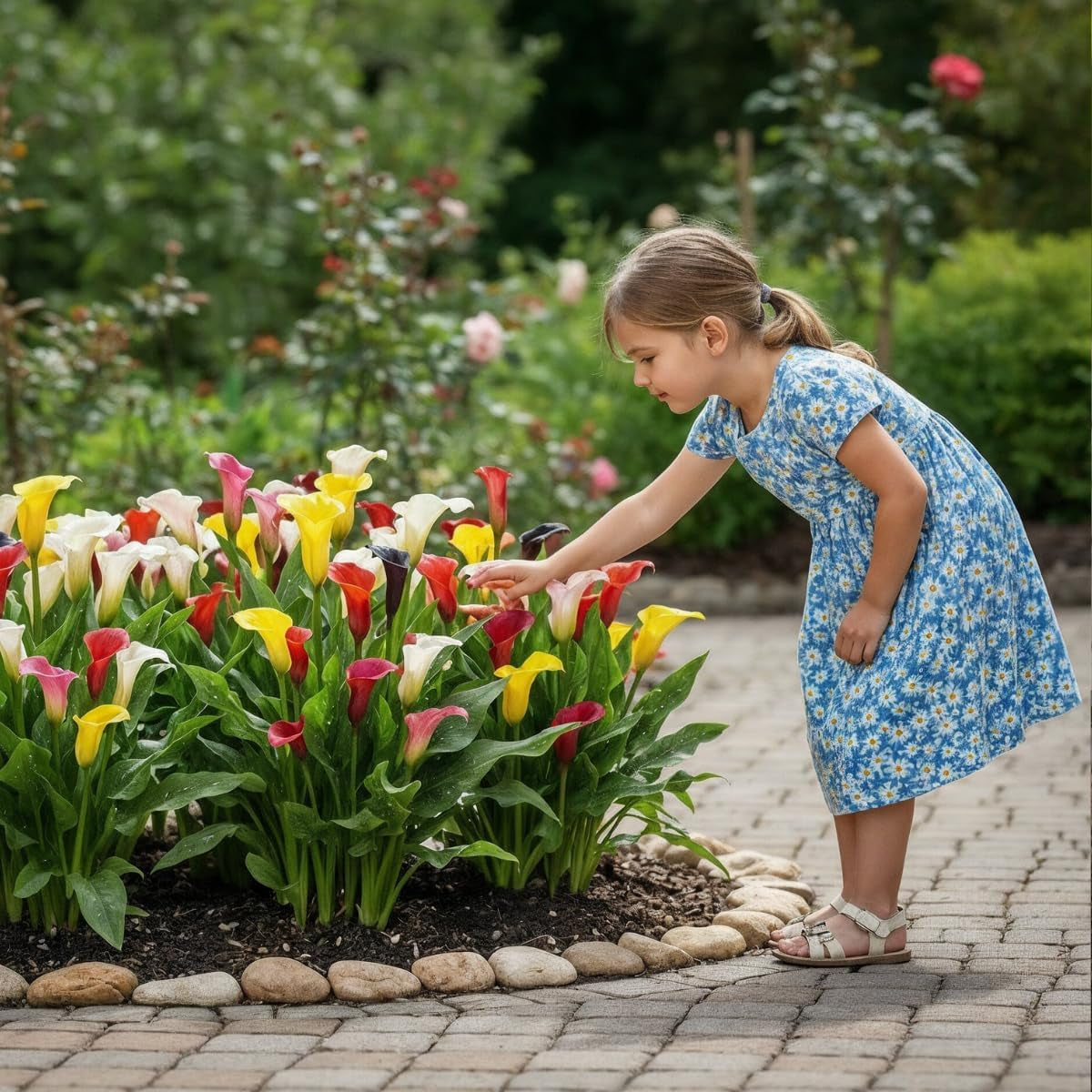 Calla Lilien Zwiebeln Winterhart Mehrjährig - Zantedeschia - 10 große Blumenzwiebeln, 5 Sorten Mix - Echte Pflanzen aus Holland - für Garten und Topf (grosse Knollen, kein Samen und nicht künstlich)
