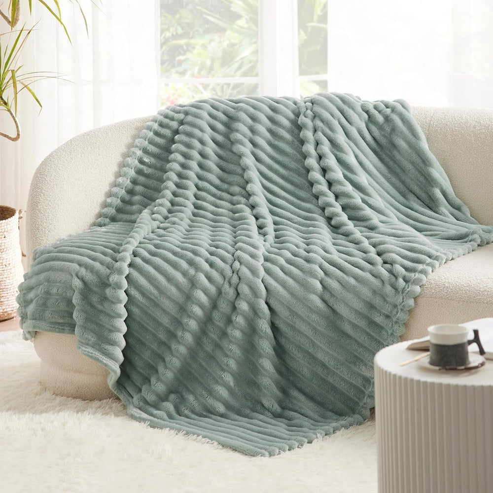 BEDSURE Sage Green Fleece Throw Blanket pentru canapea - pături confortabile super moi pentru femei, pătură mică drăguță pentru fete, 127 X 152 Cm Paturi si Cuverturi Besuche den BEDSURE-Store