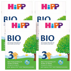 HiPP 3 Latte di proseguimento biologico (4 x 600 g) - dopo 10 mesi, con Omega-3 (DHA, ALA), Calcio, Vitamina D, della migliore qualità biologica