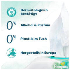 Pampers Harmony Aqua Wet Wipes 6 confezioni da 48 salviette ciascuna 288 salviette in totale Aiuta a ripristinare l'equilibrio naturale del pH della pelle Lozione leggera 99% acqua