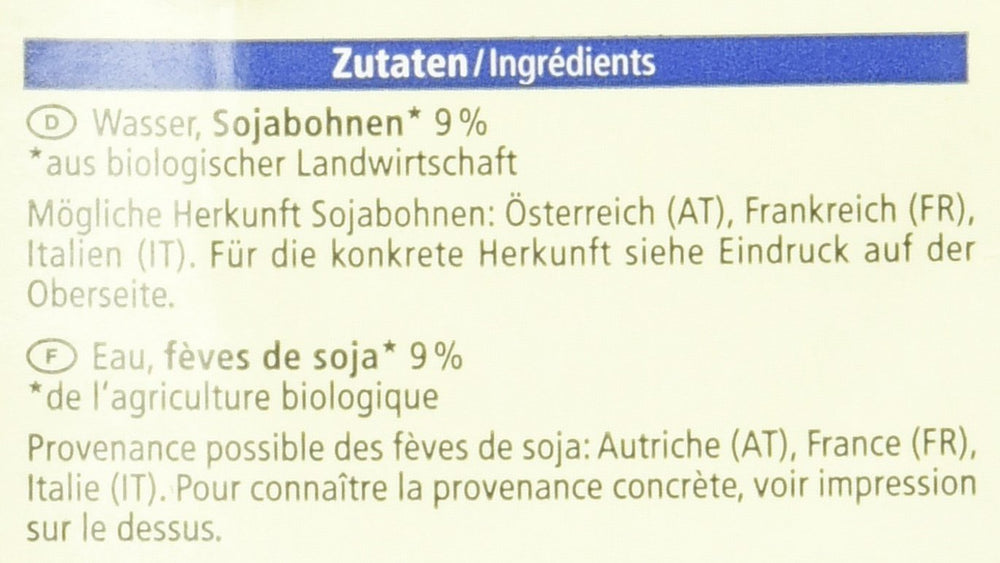 Bio Sojadrink, non grasso, senza glutine, senza lattosio, vegano, confezione 8er (8 x 1 kg)