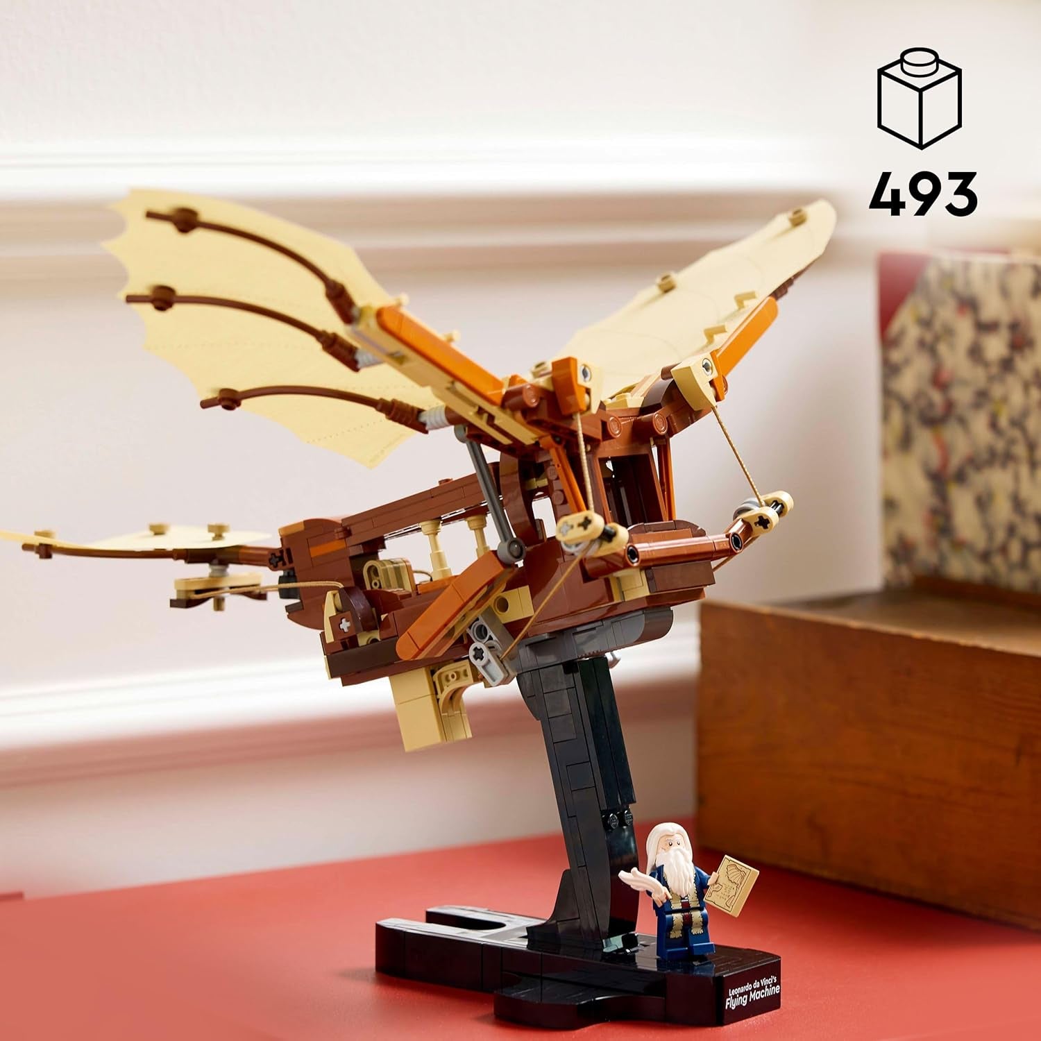 LEGO Icons La macchina volante con ali battenti di Leonardo Da Vinci - Include minifigure e supporto - Set da costruzione per adulti - Set decorazioni per la casa - Idea regalo - 10363 Set da costruzione Besuche den LEGO-Store
