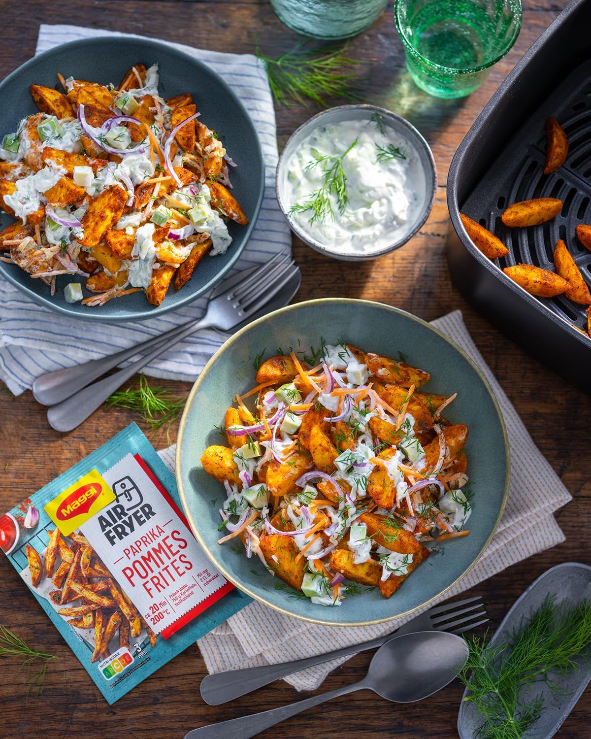 MAGGI Airfryer Pommes Frites - Paprika, confezione 1er (1 x 34g)