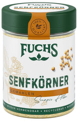 Fuchs Gewürze - Senfkörner gemahlen - für die Zubereitung von Rubs, zum Verfeinern von Suppen und Saucen - ingredienti naturali - 45 g in wiederverwendbarer, recyclebarer Dose