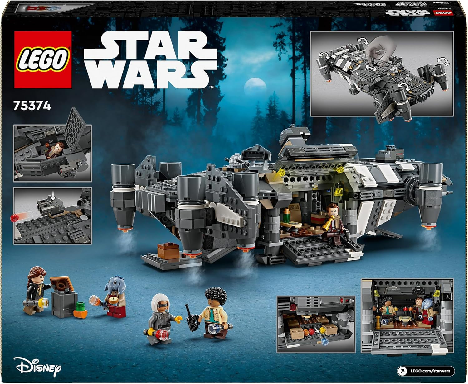 LEGO Star Wars: Skeleton Crew Onyx Cinder, astronave giocattolo costruibile e da collezione per ragazzi e ragazze con 5 personaggi, idea regalo per i fan dai 10 anni 75374 Set da costruzione Besuche den LEGO-Store