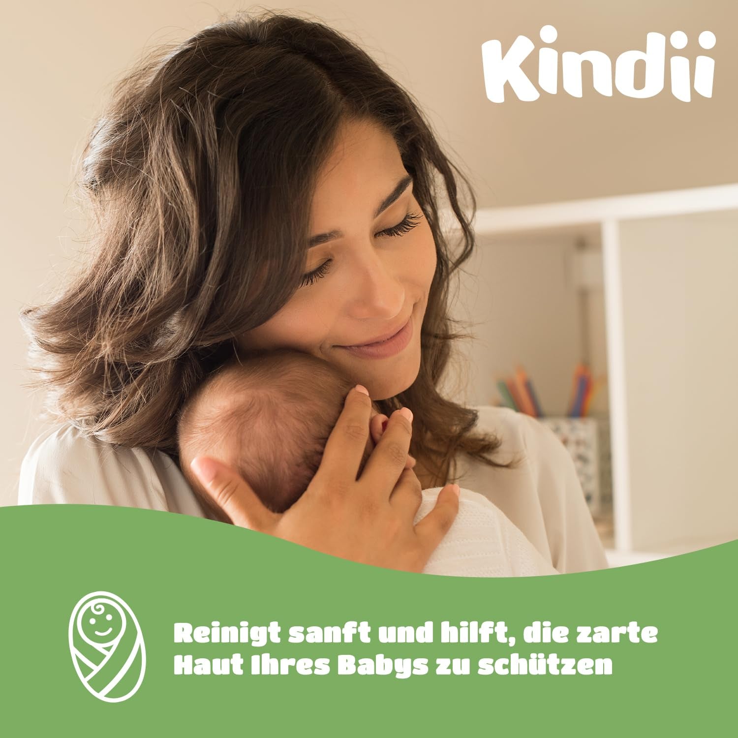 Salviettine umidificate per neonati Kindii Natural Balance – (1 x 60 pz.) Salviette umidificate per neonati e bambini – Protettive, Aloe Vera, Fragranza delicata – 60 pz.