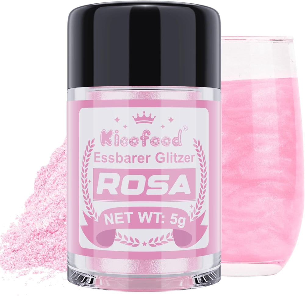 Kicofood, glitter commestibili, 5 grammi, vari colori Glitter Naty Shop Rosa