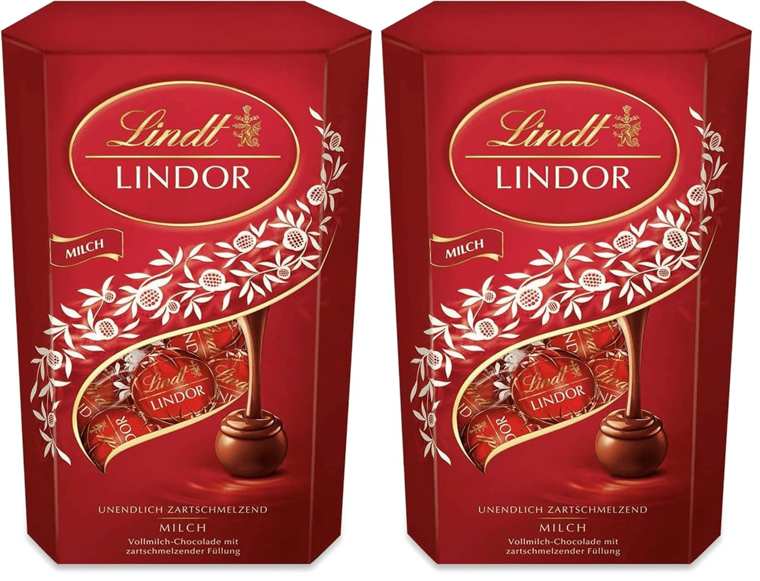 Cioccolata Lindt | Cono di cioccolato al latte LINDOR | 500 g| 38 palline di cioccolato al latte con ripieno che si scioglie in bocca | Regalo di cioccolato