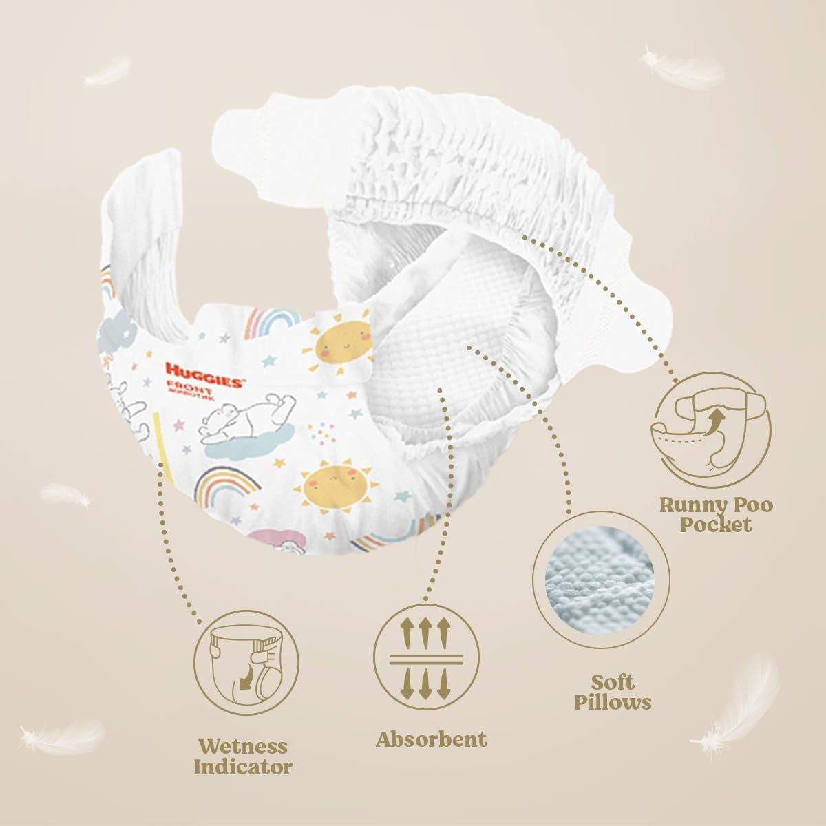 Pannolini per neonati Huggies Extra Care, taglia 2 (3-6 kg), super assorbenti, design Disney, confezione sfusa, 160