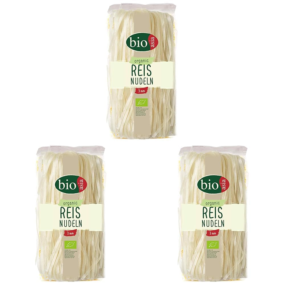 BIOASIA Spaghetti di Riso Biologici, Spaghetti Asiatici con Farina di Riso 100% Biologica, Senza Glutine e Vegani, 1 x 200g