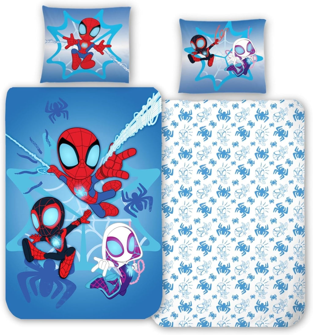 Lenjerie de pat pentru copii, diverse personaje animate, 100% bumbac Lenjerie de pat - copii Naty Shop Spidey