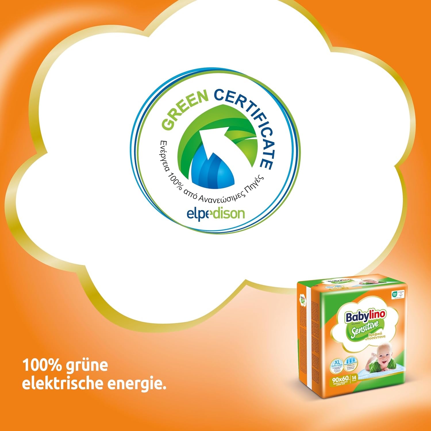 Salviette umidificate Sensitive, 90 x 60 cm, extra assorbenti, 14 pezzi