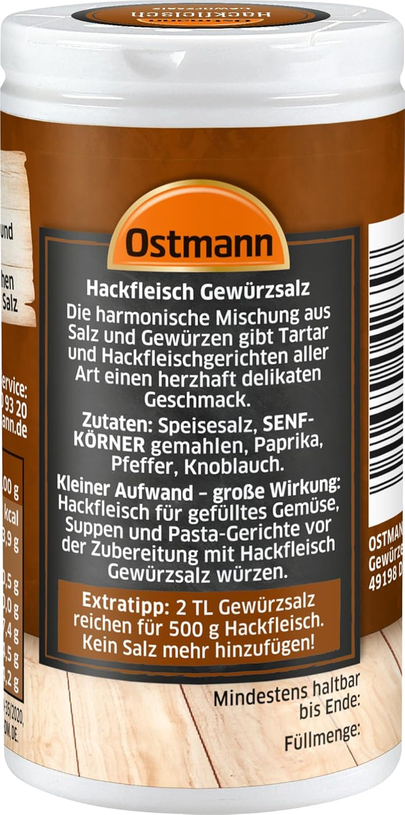 Ostmann Gewürze - Hackfleisch Gewürzsalz | Gewürz für Hackfleisch, Buletten oder Cevapcici | 60 g di Streudose